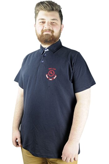ModeXL Mode Xl Великий розмір Чоловіча футболка Polo Mdx Club 22305 Синій