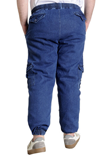 ModeXL Mode Xl Erkek Kot Pantolon Chıef Blue Lastikli 23919 Mavi