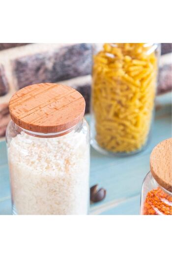 Karçiçeği Home Large Size 1400ml Jar Set with Label, 12-Piece Vacuum Lid