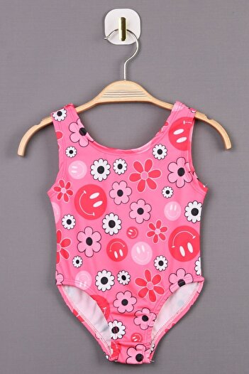 AyCaTa Girl's Swimsuit Floral Patterned Pink Sea Pool Swimsuit