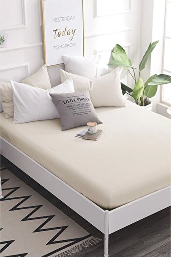 BESTİNA GOLD Elastic Sheet Set Solid Color Cotton-Pillowcase Single-Double Personality-Battal