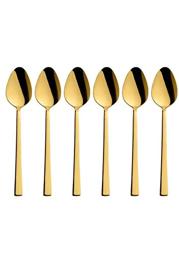 Kitchen Design Lab Gold 18 Adet Tatlı Çatal Kaşık Bıçak Seti - Kahvaltı Pasta Çatal Kaşık Bıçak Seti