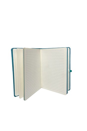Kerem ofis Striped Thermo Leather Notebook - 15x21 Edge, Elastic Undated Agenda