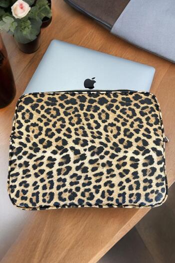 BAHELS 13-14 Inch Viral Brown Leopard Pattern Laptop and Tablet Case