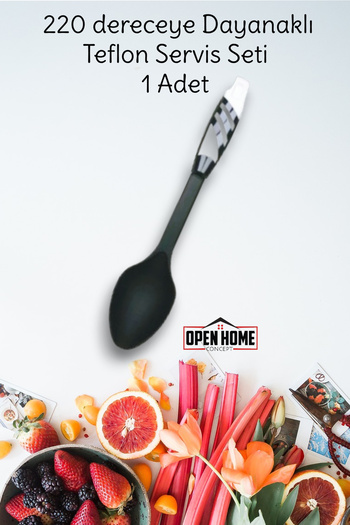 Open Home Concept 220° Durable White Teflon Spoon - 1 Piece Serving Set
