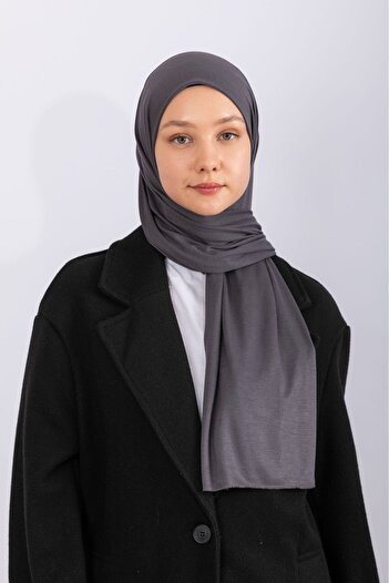 hijabchi Combed Cotton Shawl Jersey Shawl - Smoke