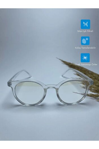 Nilu Moda Blue Transparent Glass UV 400 Light Protected Glasses