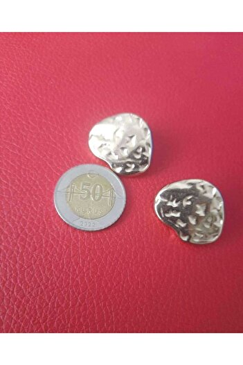İMREN AKSESUAR Special Design 2.5 cm Light Gold Metal Button 1 Pack 5 Pieces