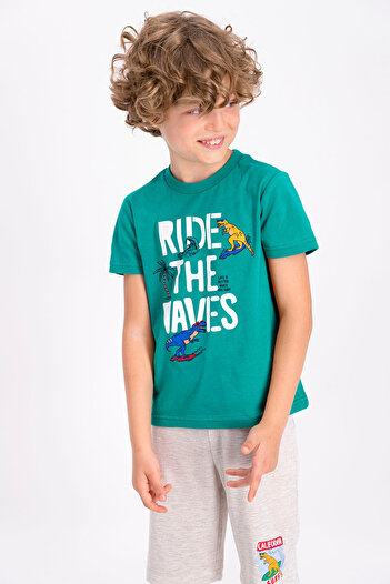 ROLY POLY Green Young Men's Bermuda Suit - Rolypoly Ride The Waves