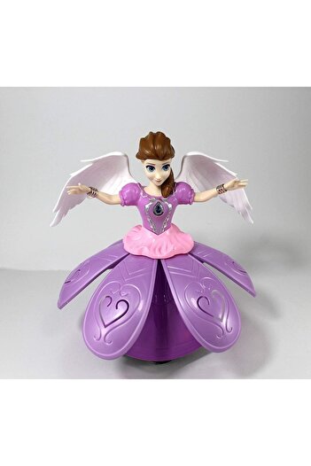 TEKNOLOJİ WORLD Angel Girl Dancing Singing Princess Toy with Sound and Light and Opening and Closing Skirts