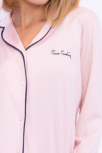 Pierre Cardin Pıercardın Yetişkin Gömlek Pijama Takımı Toz Somon