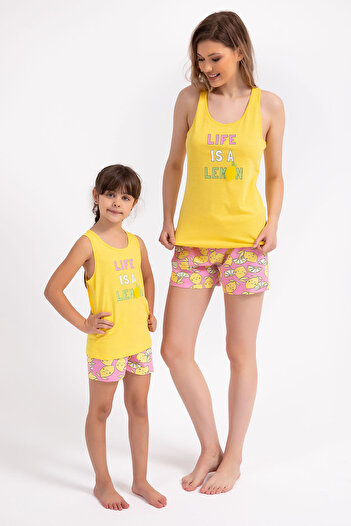 Arnetta Life Is A Lemon Yellow Girls' Shorts Set