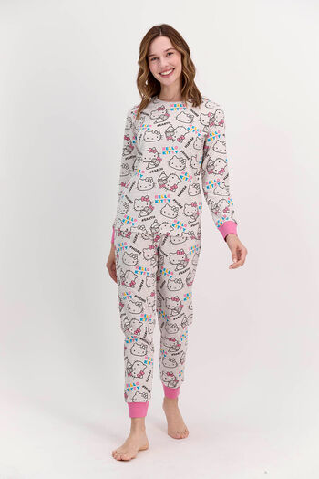 Hello Kitty Licensed Beige Melange Women's Pajama Set