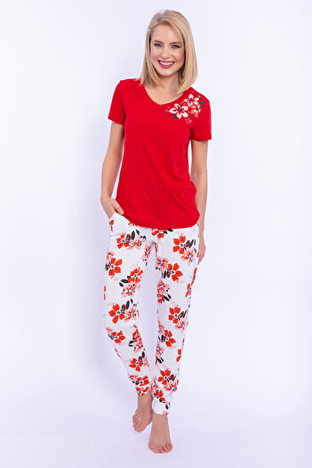 Arnetta Red Women's Double Suit Set