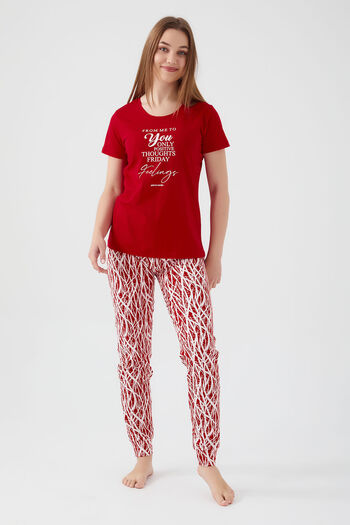 Pierre Cardin Friday Feelings Red Women's Short Sleeve Pajama Set