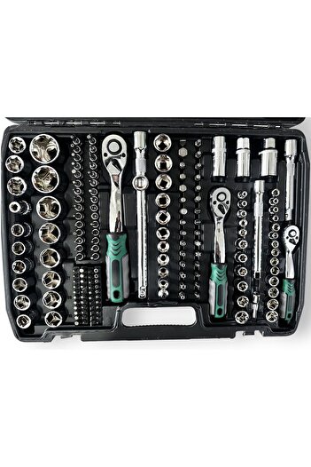 Newstar Tam Profesiyonel Germany 72 Diş Eğik Cırcır 216 Parça Lokma Takımı Oto Tamirci Tam Set 1/2-3/8-1/4
