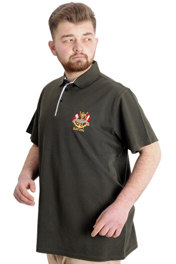 ModeXL Mode Xl Великий розмір Чоловіча футболка Polo Mode Team 23324 Хакі