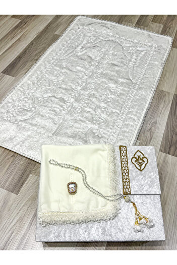 AYHANHOME 6 Parça Kadife Seccade Takımı Çeyizlik Bohça Sandıklı Gelin Damat Seti