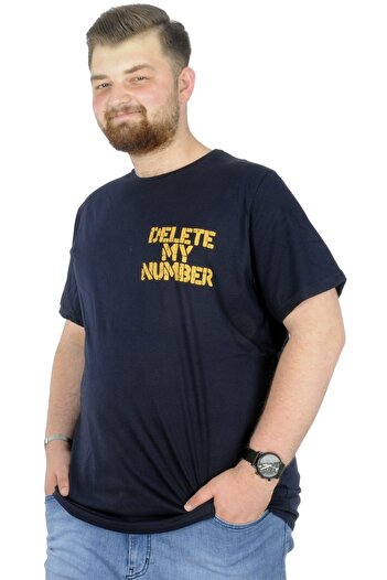 ModeXL Mode Xl Великий розмір Футболка з круглим вирізом Delete 22169 Синій