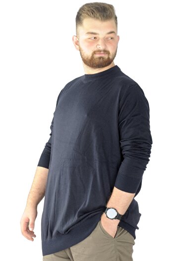 ModeXL Mode Xl Plus Size Sweater Crew Neck 22207 Navy Blue