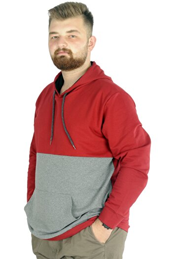 ModeXL Mode Xl Ανδρική κουκούλα με κουκούλα καγκουρό 22527 Claret Red