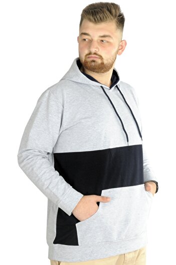ModeXL Mode Xl Чоловічий світшот з капюшоном і кишенями-кенгуру 22527 Grimelanj