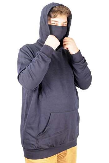 ModeXL Mode Xl Ανδρική μάσκα βραχίονα φούτερ μεγάλου μεγέθους 21505 Navy Blue