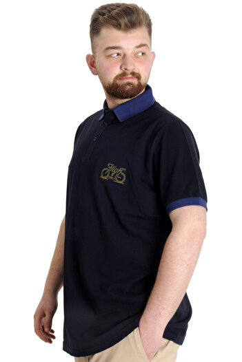 ModeXL Mode Xl Великий розмір Чоловіча поло-футболка Hıgh 23346 Синя