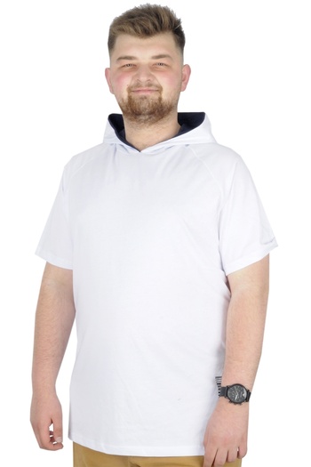 ModeXL Mode Xl Large Size T-shirt Hooded Barcode 22178 White