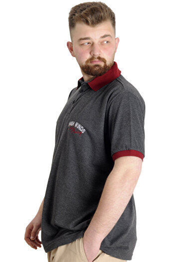 ModeXL Mode Xl Великий розмір Чоловіча поло-футболка Saılıng 23344 Атлас