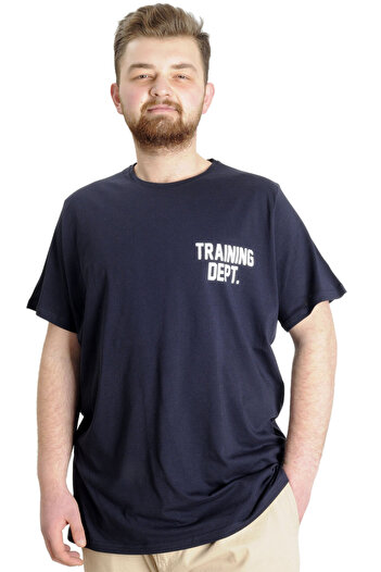 ModeXL Mode Xl Великий розмір Чоловіча футболка Traınıng Dept 23128 Синій