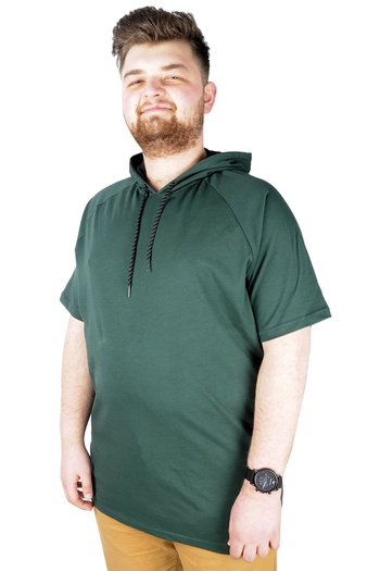 ModeXL Plus Size Mode Xl Hooded Raglan T-Shirt - 22117 Nefti