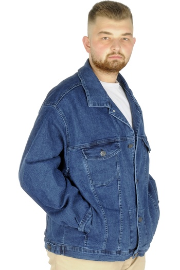 ModeXL Men's Plus Size Blue Denim Coat - Paris Star 22800