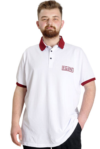 ModeXL Tricou polo pentru bărbați de mărime mare Mode Xl Legend 23347 Alb