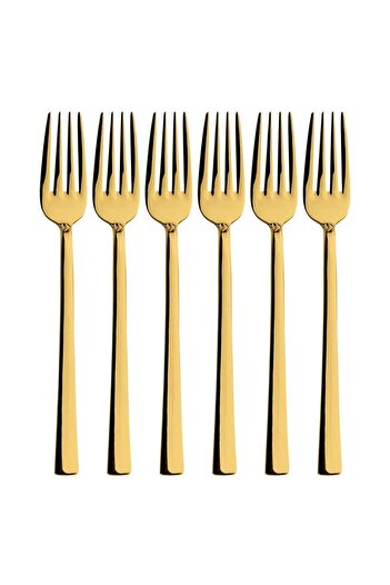 Kitchen Design Lab Gold 18 Adet Tatlı Çatal Kaşık Bıçak Seti - Kahvaltı Pasta Çatal Kaşık Bıçak Seti
