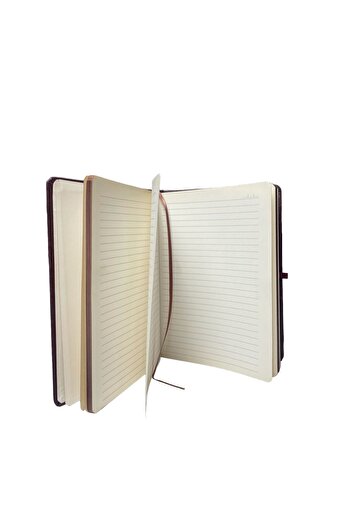 Kerem ofis Striped Thermo Leather Notebook - 15x21 Edge, Elastic Undated Agenda