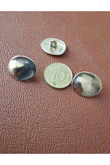 Beyna 1.5 cm Yellow Coated Special Design Metal Button - 1 Pack 6 Pieces