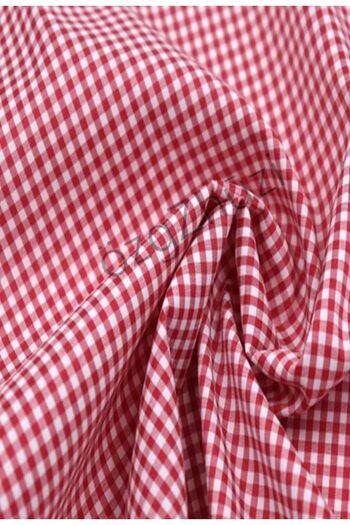 perlina home Plaid Red Rustic Single Wing Plain Planted Background Curtain (Width X Length)