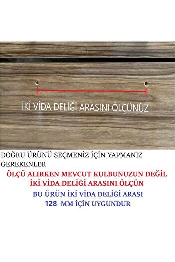 Saygın 128 mm Polymer Cabinet Handle with 20 Pcs Screws