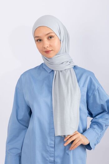 hijabchi Combed Cotton Shawl Jersey Shawl - Silver Gray