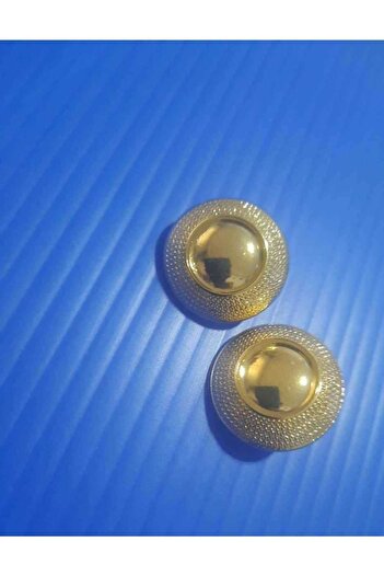 İMREN AKSESUAR 2.5 Cm Light Gold Plated Special Design Metal Button - 1 Pack 4 Pieces