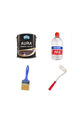 Kardelen MAT SİYAH SENTETİK YAĞLI (AHŞAP-DEMİR-METAL)BOYA SETİ 1 KG