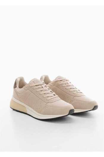 MANGO Man Leather Mixed Sneakers
