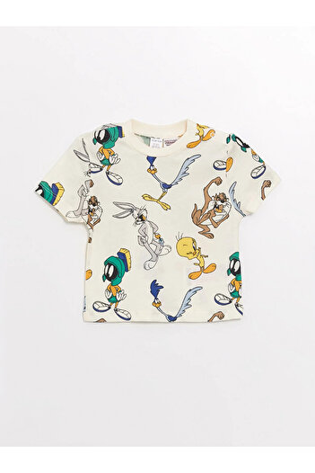 LC Waikiki LCW Baby - Bugs Bunny Printed Crew Neck T-Shirt and Shorts 2 Pieces Set for Baby Boy