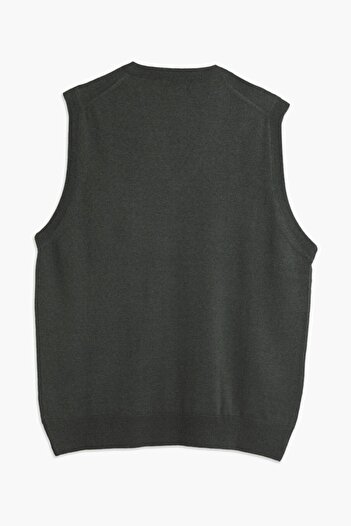 hateko Men's Dark Green Classic Cut Wool Sweater