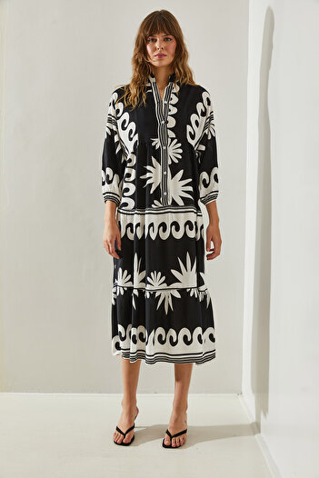 Bianco Lucci Viscose Patterned Women's Dress - Multi60171051