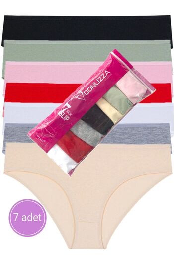 DONLİZZA Solid Color Cotton Women's Panties 7 Pieces