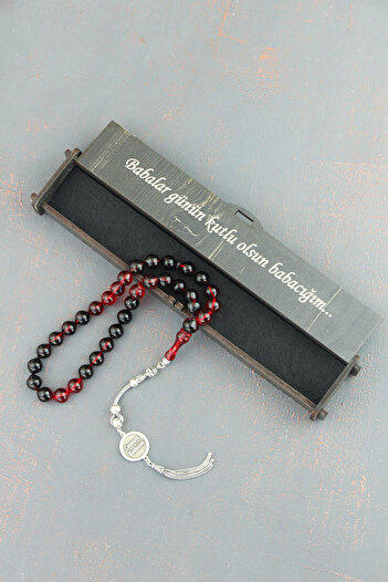 Tesbih Otağı Father's Day Special Silver Tasseled Fire Amber Prayer Beads