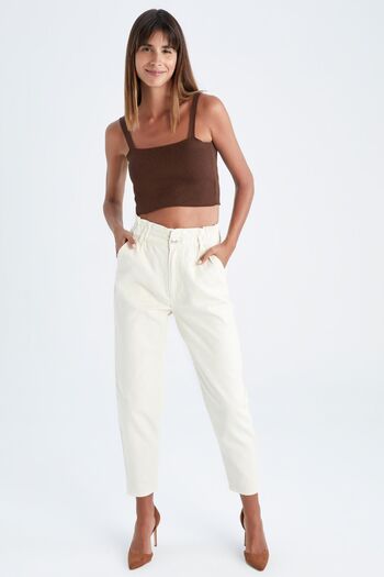 DeFacto Y0499az22wn Model Strapless Fitted Ribbed Tank Top