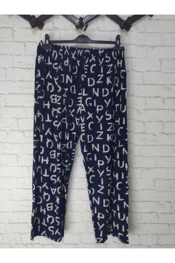 anne moda ankara Comfortable Size Viscose Pants - Keeps Cool, 2 Pockets, High and Elastic Waist